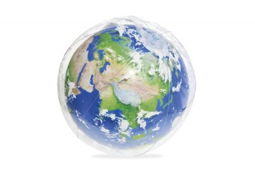 Пляжный мяч (61см) "Планета Земля" с подсветкой 24 шт/упак 31045 - фото 1